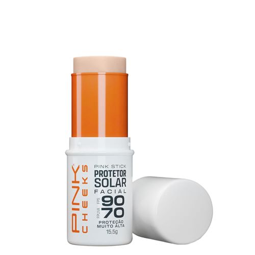 Protetor Solar Facial com Cor Pink Cheeks Pink Stick FPS 90 FPUVA 70 10Km 16g 10Km