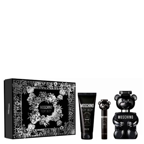 Kit Moschino Perfume Toy Boy Eau de Parfum Masculino 100ml + Gel Corporal 100ml + Miniatura 10ml Kit