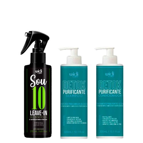 Kit Widi Care Detox Shampoo 300ml + Condicionador 300ml + Leave-In Sou 10 200ml Kit Kit Widi Care Detox Shampoo 300ml + Condicionador 300ml + Leave-In Sou 10 200ml Kit