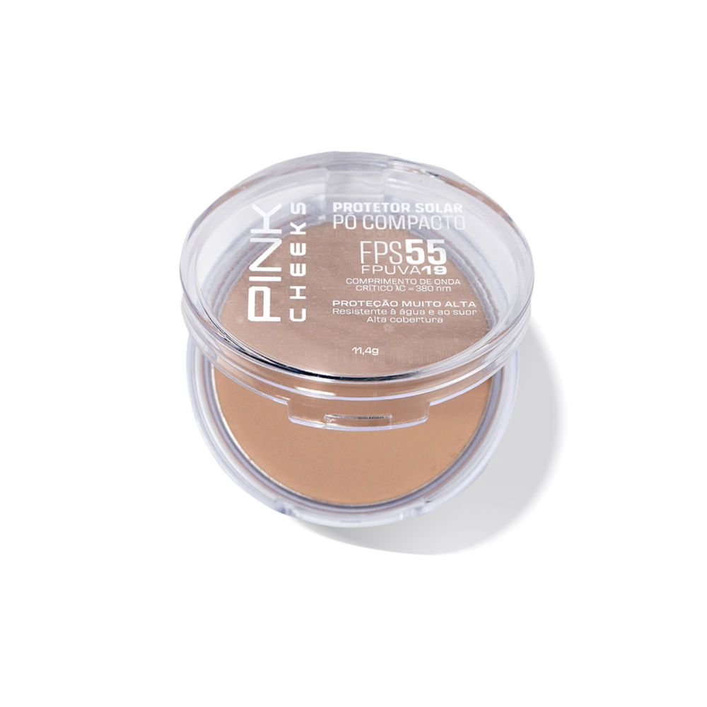 Pó Compacto Pink Cheeks Proteção Solar com Maquiagem Fps55 Fpuva19 Cor ...