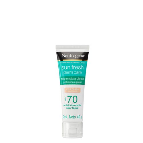 Protetor Solar Facial Neutrogena Sun Fresh® Derm Care FPS 70 40g Pele Mista a Oleosa Pele Clara 40g