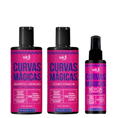 Kit Widi Care Cremoso Hidro-Reconstrutor Curvas Mágicas Shampoo 300ml +Condicionador 300ml + Névoa Iluminadora 60ml Kit Kit Widi Care Cremoso Hidro-Reconstrutor Curvas Mágicas Shampoo 300ml +Condicionador 300ml + Névoa Iluminadora 60ml Kit