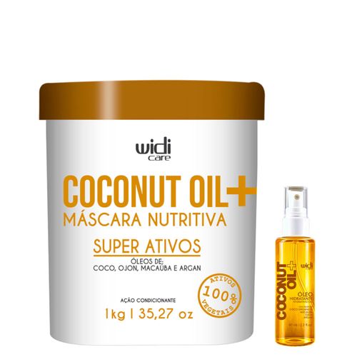 Kit Widi Care Coconut Oil Máscara de Hidratação Ação Condicionante 1Kg + Óleo Hidratante Finalizador 60ml Kit