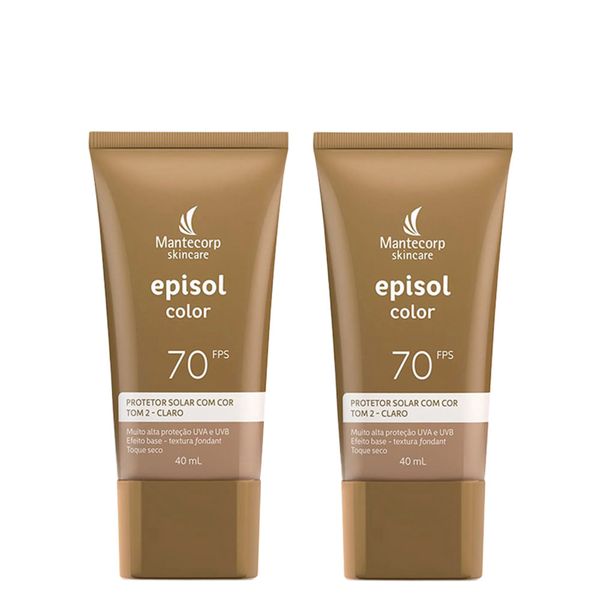 Kit Mantecorp Episol Color Protetor Solar Facial 2-Claro Fps70 40ml - 2 Unidades Kit