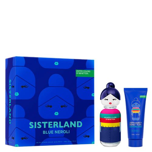 Kit Perfume United Colors of Benetton Sisterland Blue Neroli Feminino - Eau de Toilette 80ml + Loção Corporal 75ml Coffret