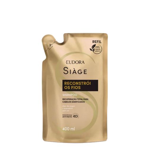 Shampoo Eudora Siàge Reconstrói os Fios Refil 400ml Shampoo Eudora Siàge Reconstrói os Fios Refil 400 ml