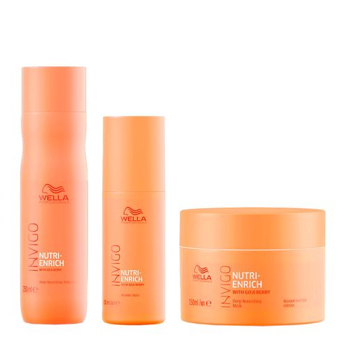 Kit Wella Professionals Invigo Nutri Enrich - Shampoo 250ml + Máscara 150ml + Leave-In 150ml Kit