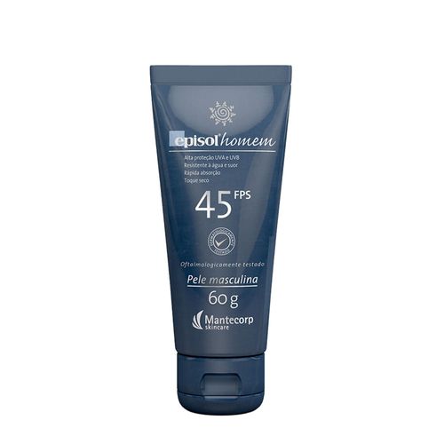 Protetor Solar Facial Natural Mantecorp Episol Homem FPS 45 60g 60g