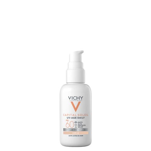 Protetor Solar Anti-Idade FPS 60 Vichy Capital Soleil Age Daily Cor 02 Clara 40g Clara