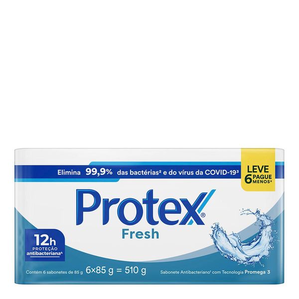 Kit Sabonete em Barra Antibacteriano Protex Fresh 6 Unidades de 85g