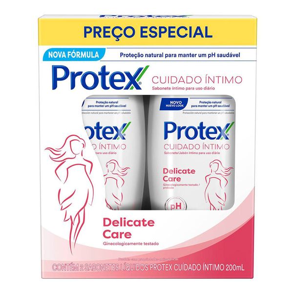 Kit Sabonete Líquido Íntimo Protex Delicate Care 2 Unidades 200ml Cada