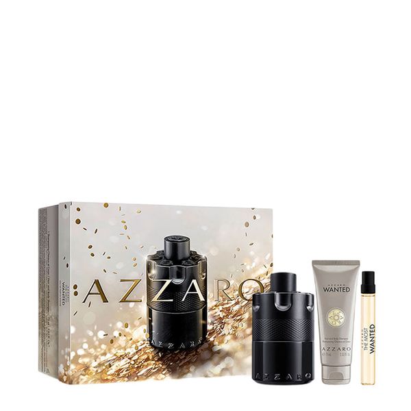 Kit Azzaro The Most Wanted Masculino - Eau de Parfum Intense 100ml + 10ml + Hair & Body Shampoo 75ml Kit
