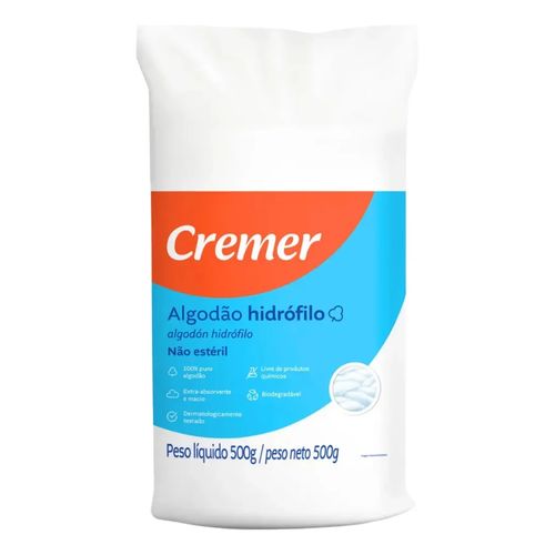 Algodão Hidrófilo Cremer 500g Uso Hospitalar e Higiene