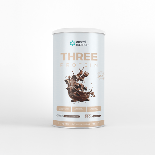 THREE PROTEIN - Tradicional - 520g Chocolate Amargo Sabor Chocolate Amargo Chocolate Amargo