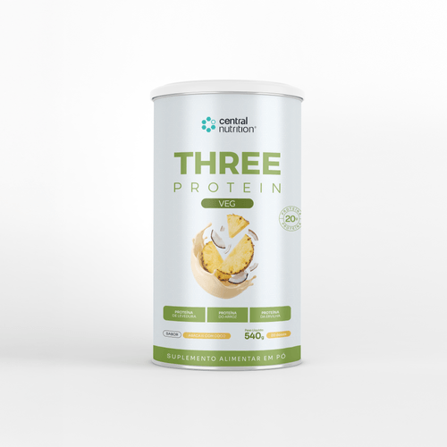 THREE PROTEIN VEG - 540g Abacaxi com Coco Sabor Abacaxi com Coco Abacaxi com Coco