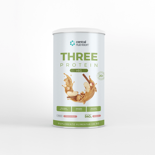 THREE PROTEIN VEG - 540g Torta de Maçã Sabor Torta de Maçã Torta de Maçã