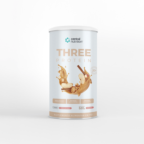 THREE PROTEIN - Tradicional - 520g Torta de Maçã Sabor Torta de Maçã Torta de Maçã