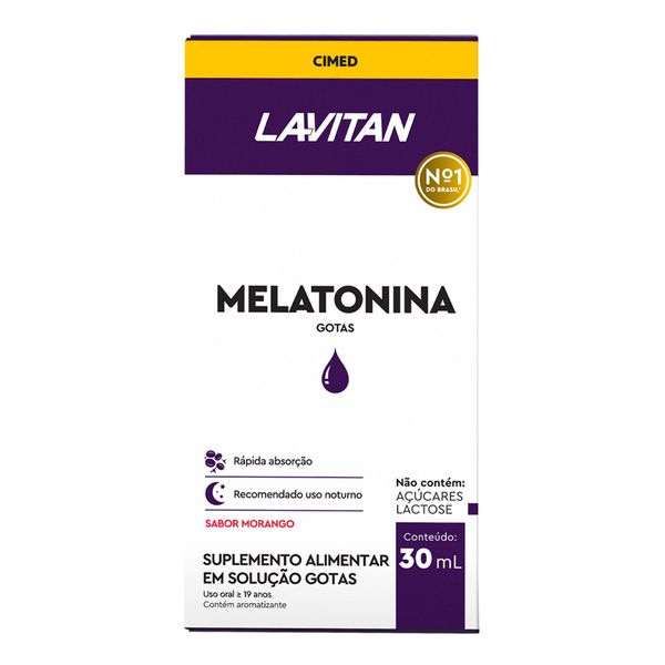 Melatonina 0.21mg Lavitan Sabor Morango 30ml em Gotas