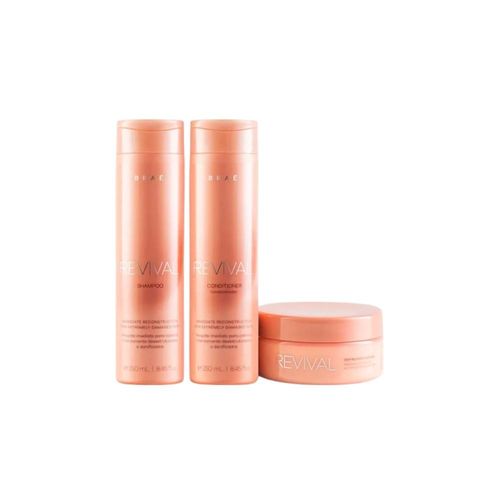 Kit Braé Revival Shampoo 250 ml + Condicionador 250 ml + Máscara 200 g Kit Braé Revival Shampoo e Condicionador 250ml  Máscara 200g