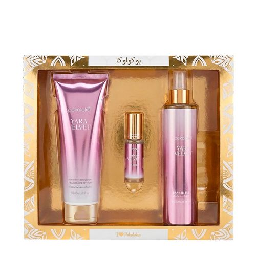 Kit Pokoloka Luxury Elixir Yara Velvet - Deo Colônia 15ml + Hidratante 240ml + Body Splash 250ml Kit