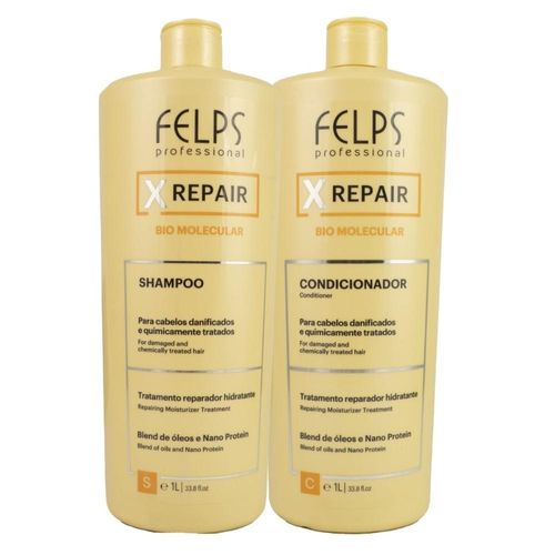 Kit Felps X Repair Bio Molecular Shampoo e Condicionador 1 Litro Kit Felps X Repair Bio Molecular Shampoo e Condicionador 1 L Kit Felps X Repair Bio Molecular Shampoo e Condicionador 1 Litro Kit Felps X Repair Bio Molecular Shampoo e Condicionador 1 L