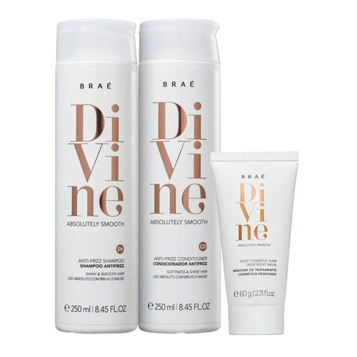 Kit Braé Divine Shampoo 250 ml + Condicionador 250 ml + Máscara 60 ml Kit Braé Divine Shampoo Condicionador e Máscara 60ml