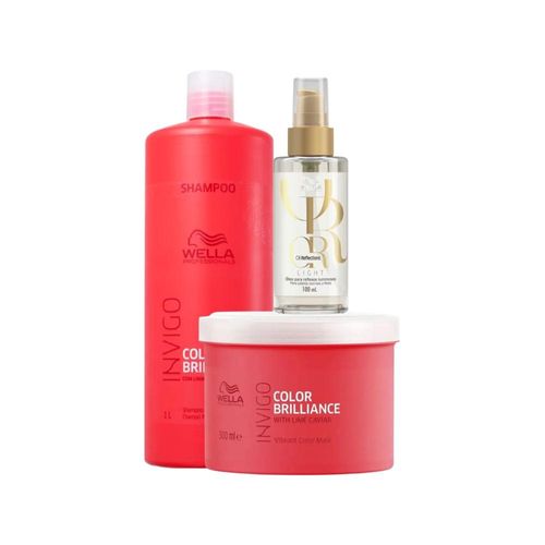 Kit Wella Invigo Color Brilliance e Oil Reflections light Salão (3 Produtos) Kit Wella Invigo Color Brilliance Oil Reflections light Trio Kit Wella Invigo Color Brilliance e Oil Reflections light Salão (3 Produtos) Kit Wella Invigo Color Brilliance Oil Reflections light Trio