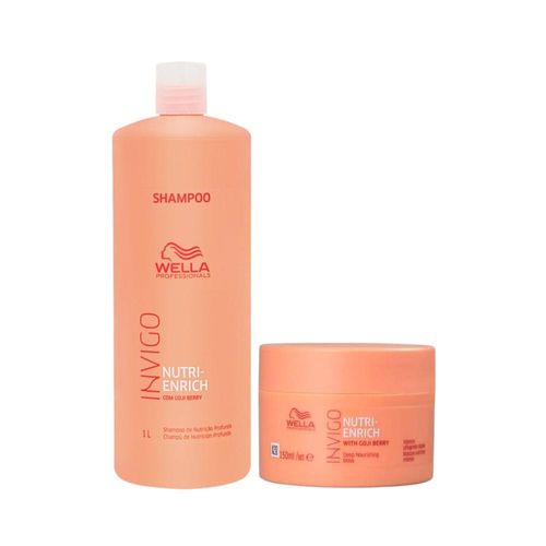 Kit Wella Invigo Nutri-Enrich Shampoo 1 Litro + Máscara 150 ml Kit Wella Invigo Nutri-Enrich Shampoo Máscara