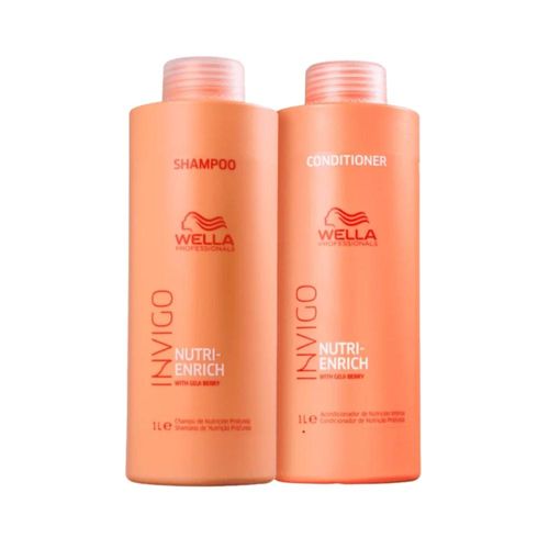 Kit Wella Nutri-Enrich Duo Shampoo 1 Litro e Condicionador 1 Litro Kit Wella Nutri-Enrich Duo Shampoo Condicionador