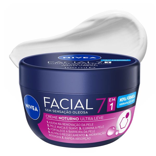 Creme Facial Nivea Noturno Ultraleve 7 em 1 100g
