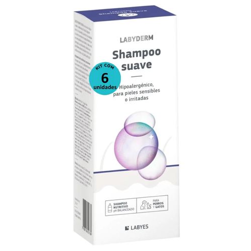 SHAMPOO SUAVE LABYDERM PARA CÃES E GATOS 220ML LABYES KIT COM 6 SHAMPOO SUAVE LABYDERM PARA CÃES E GATOS 220ML LABYES KIT COM 6