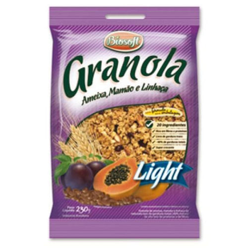 Granola Ameixa, Mamão e Linhaça Light Biosoft 230g