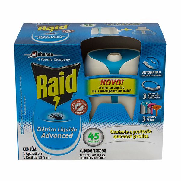 Kit Aparelho Elétrico + Refil 45 Noites Raid Advanced