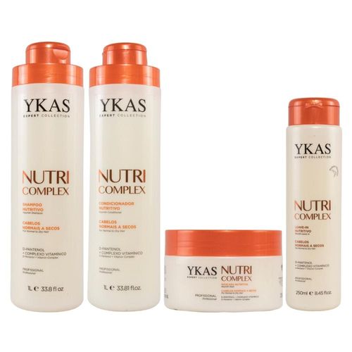 Kit Ykas Nutri Complex Shampoo+Condicionador+Máscara+Leavein