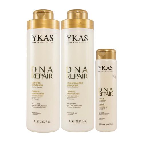 Kit Ykas Dna Repair Shampoo + Condicionador + Leave-in