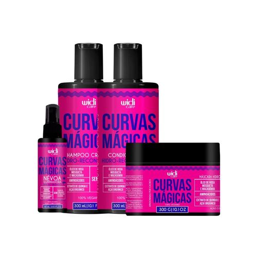 Kit Widi Care Curvas Mágicas Shampoo Cond Máscara e Leave In