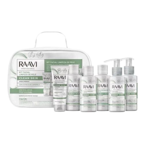 Kit Raavi Facial Limpeza Clean Skin Com Extrato de Camomila