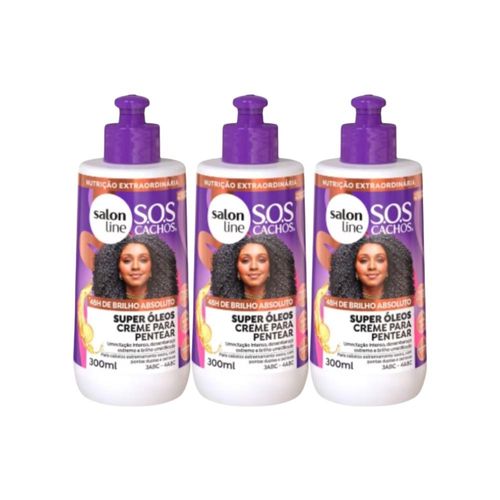 Kit Salon Line S.O.S Cachos Super Oleos 3 Creme 300 ml