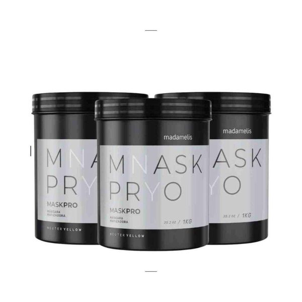 Kit Madamelis Máscara Pro Matizadora Neuter Yellow (3 x 1Kg)