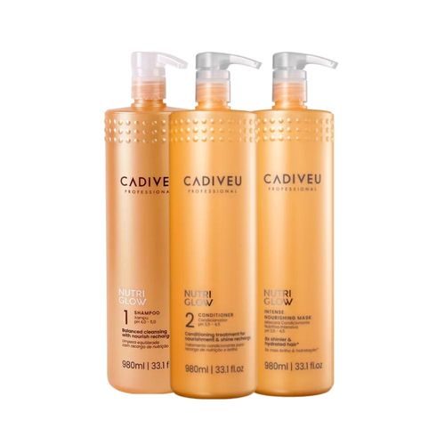 Kit Cadiveu Nutri Glow Shampoo+ Condicionador + Máscara