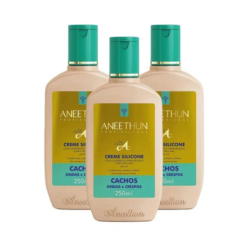 Kit Aneethun Linha A 3 Creme de Silicone Cachos 250 ml