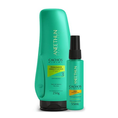 Kit Aneethun Cachos Finalizador Ondas e Oleo Low No Poo