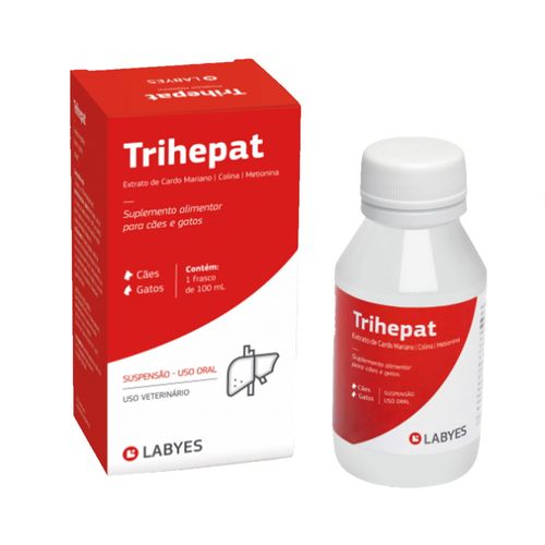 Suplemento Alimentar Trihepat 100mL Cães e Gatos - Labyes Suplemento Alimentar Trihepat 100mL Cães e Gatos - Labyes