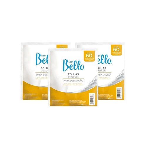 Kit Depil Bella Folhas Plásticas 3 pacotes Depilação 60un