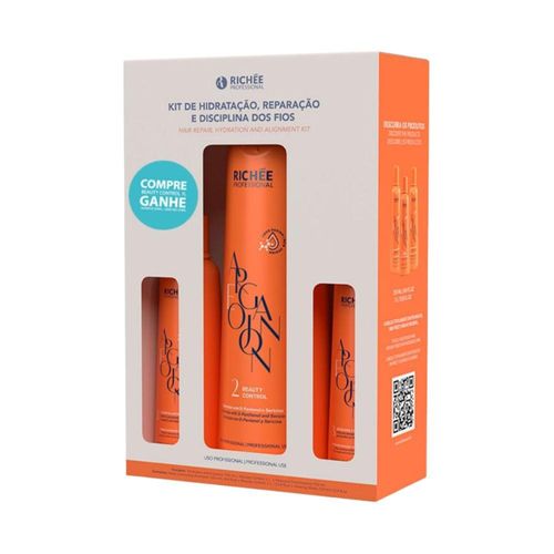 Kit Richée Argan e Ojon Shampoo + Máscara + Beauty Control