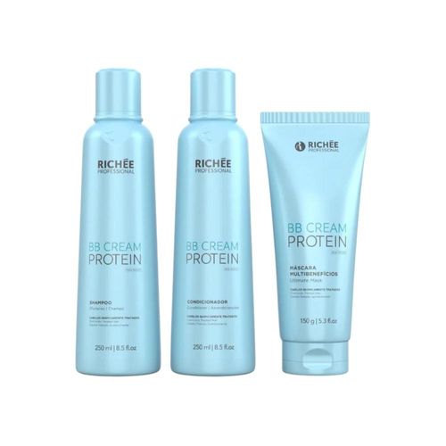 Kit Richée Liso BB Cream Shampoo Condicionador e Máscara