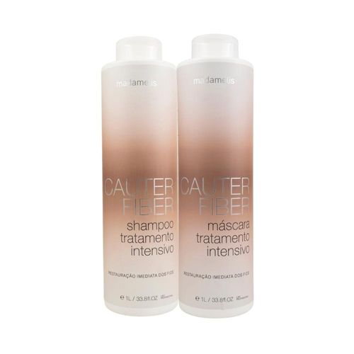 Kit Madamelis Cauter Fiber Shampoo + Máscara 1 Litro