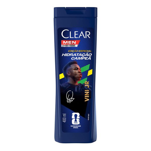 Shampoo Anticaspa Clear Men Vini Jr. Hidratação Campeã 400ml