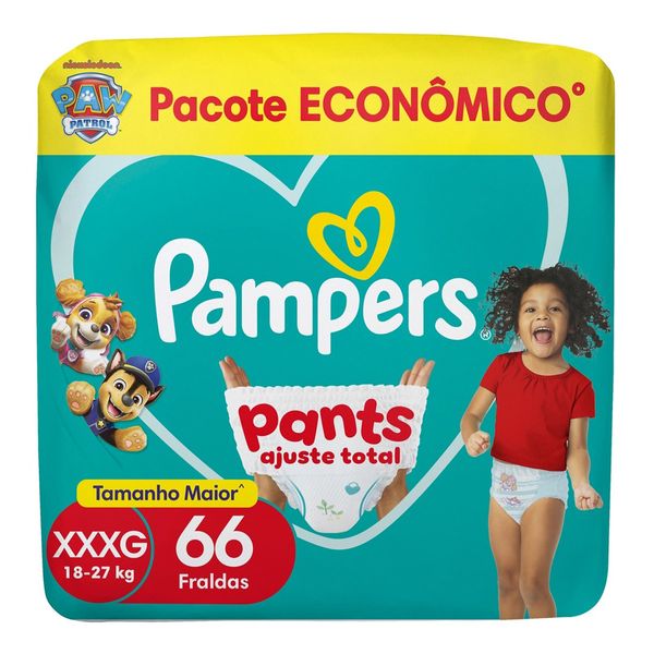 Fralda Pampers Pants Ajuste Total Tamanho XXXG 66 Unidades