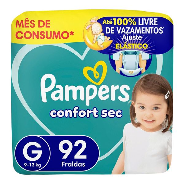 Fralda Pampers Confort Sec Tamanho G 92 Unidades